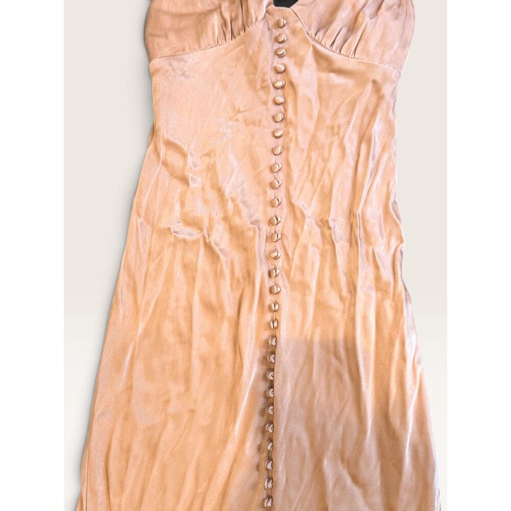 SHONA JOY La Lune Button Front Bias Maxi Dress Desert Rose US 6 EUC - Picture 3 of 5